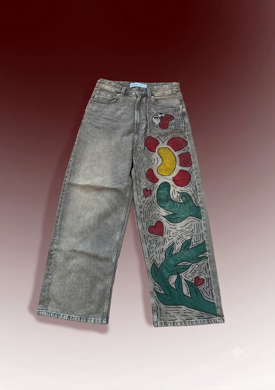 RabiShop Street Department Baggy Jeans Cinza