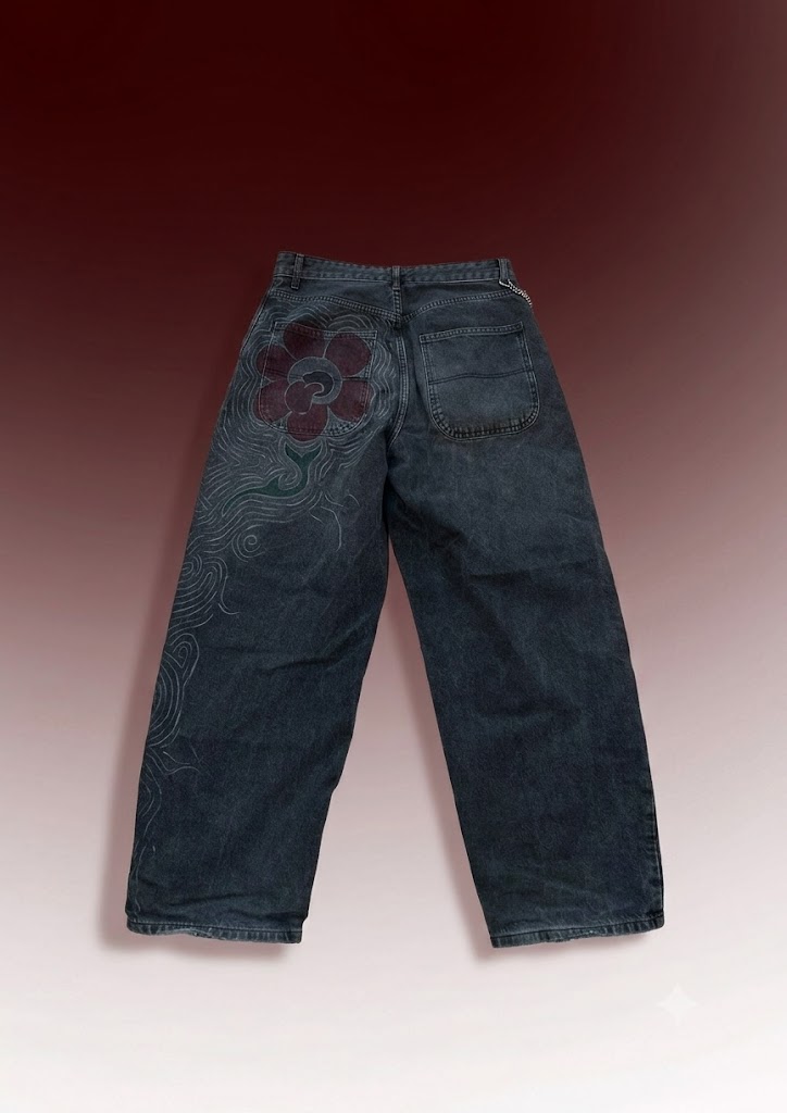 RabiShop Street Department Baggy Jeans Azul